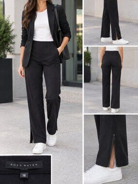 Ross Mayer Black Pull-On Pants Size 16 – Straight Leg Casual Dress Pants